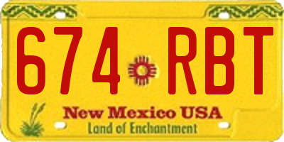 NM license plate 674RBT