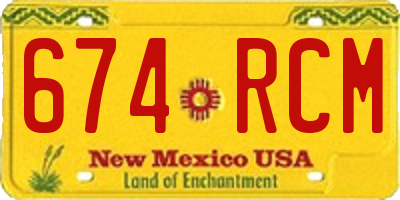NM license plate 674RCM