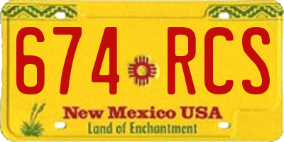 NM license plate 674RCS