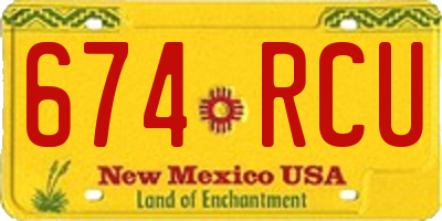 NM license plate 674RCU