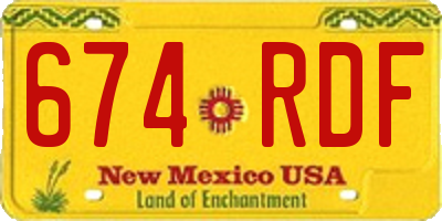 NM license plate 674RDF