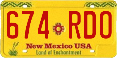 NM license plate 674RDO