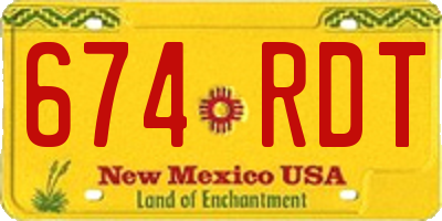 NM license plate 674RDT