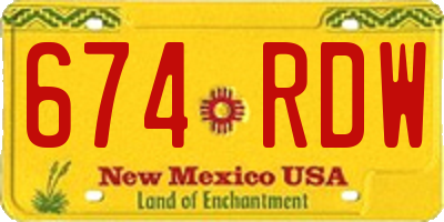 NM license plate 674RDW