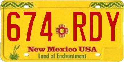 NM license plate 674RDY