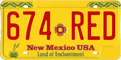 NM license plate 674RED