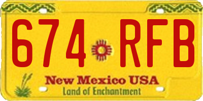 NM license plate 674RFB