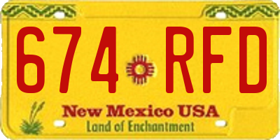 NM license plate 674RFD