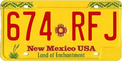 NM license plate 674RFJ