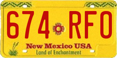 NM license plate 674RFO