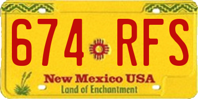 NM license plate 674RFS