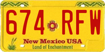 NM license plate 674RFW