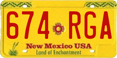 NM license plate 674RGA