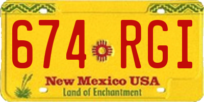 NM license plate 674RGI