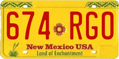NM license plate 674RGO
