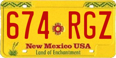 NM license plate 674RGZ
