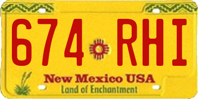 NM license plate 674RHI