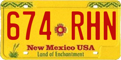 NM license plate 674RHN