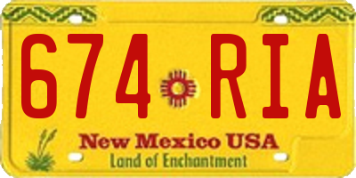 NM license plate 674RIA