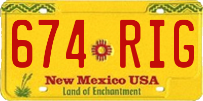 NM license plate 674RIG