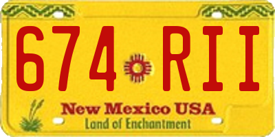 NM license plate 674RII