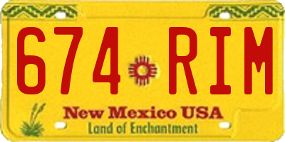NM license plate 674RIM