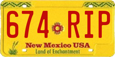 NM license plate 674RIP