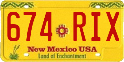 NM license plate 674RIX