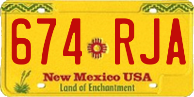 NM license plate 674RJA