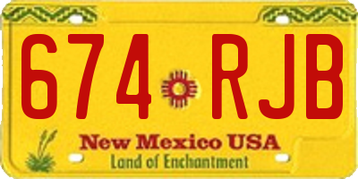 NM license plate 674RJB