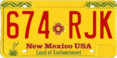 NM license plate 674RJK