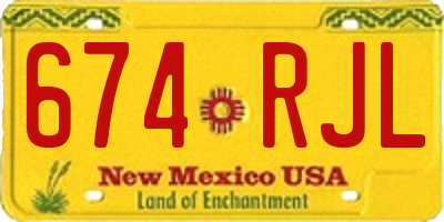 NM license plate 674RJL
