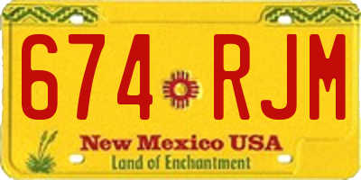 NM license plate 674RJM