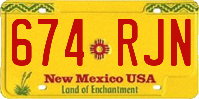 NM license plate 674RJN