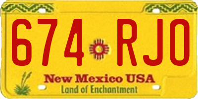 NM license plate 674RJO