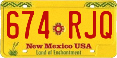 NM license plate 674RJQ