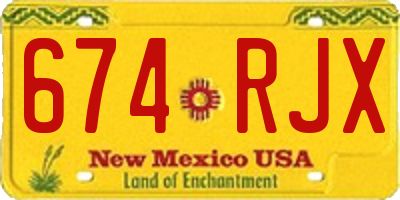 NM license plate 674RJX