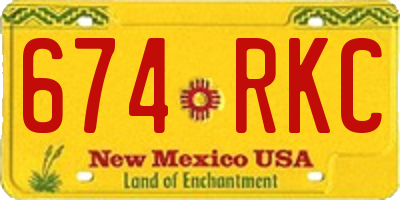 NM license plate 674RKC