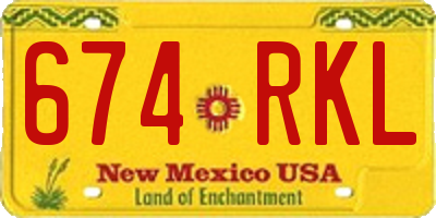 NM license plate 674RKL