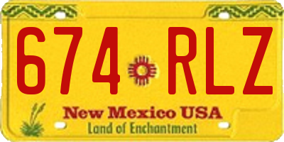 NM license plate 674RLZ