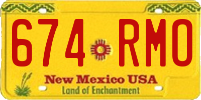 NM license plate 674RMO