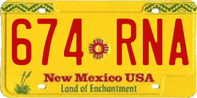 NM license plate 674RNA