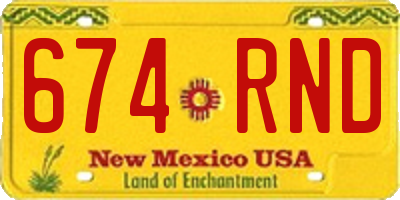 NM license plate 674RND