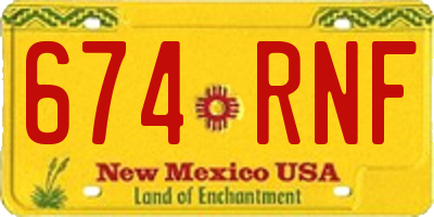 NM license plate 674RNF