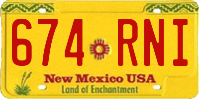 NM license plate 674RNI