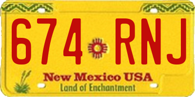 NM license plate 674RNJ