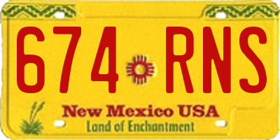 NM license plate 674RNS