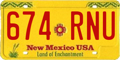 NM license plate 674RNU