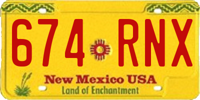 NM license plate 674RNX