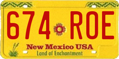 NM license plate 674ROE